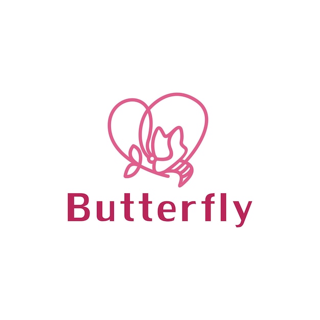 Butterfly logo. Luxury line logotype design.