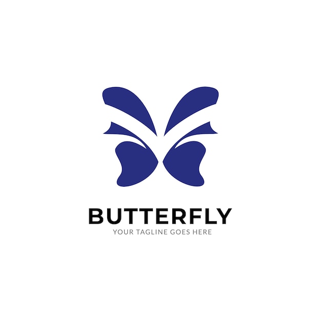 Butterfly logo. Luxury line logotype design.