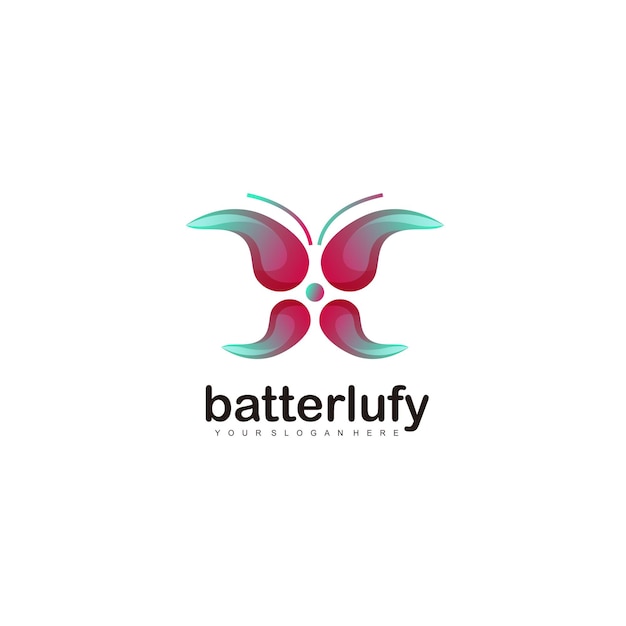 Butterfly logo template gradient color illustration