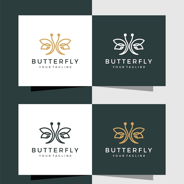 Butterfly logo template with line style