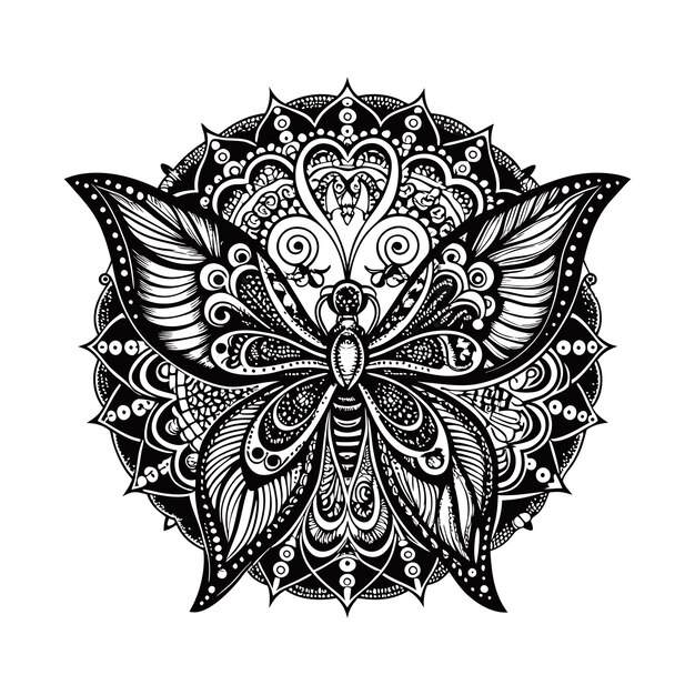 Vector butterfly mandala coloring book for kids kdp interior design