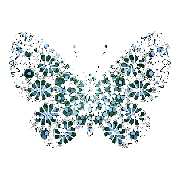 Butterfly Mandala ornament hand drawn vector can be use for textile phone case print greeting card