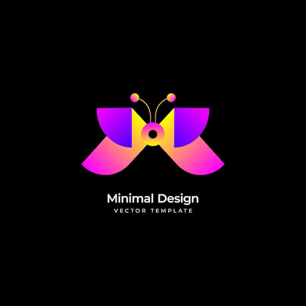 Butterfly minimal logo template Vector illustration