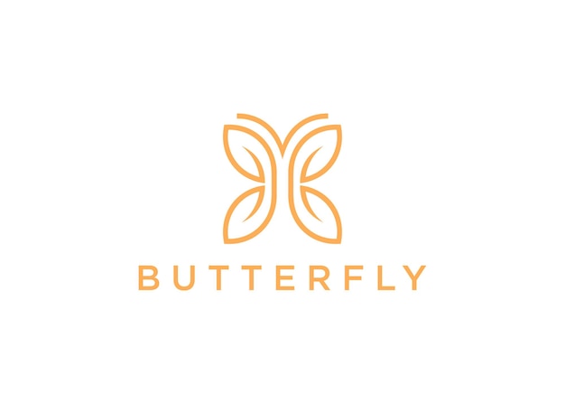 Butterfly monogram animal logo design template inspiration