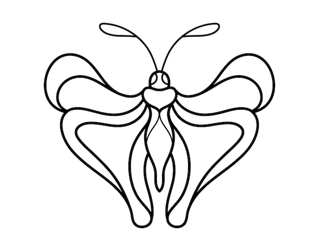 butterfly outline drawing for kids