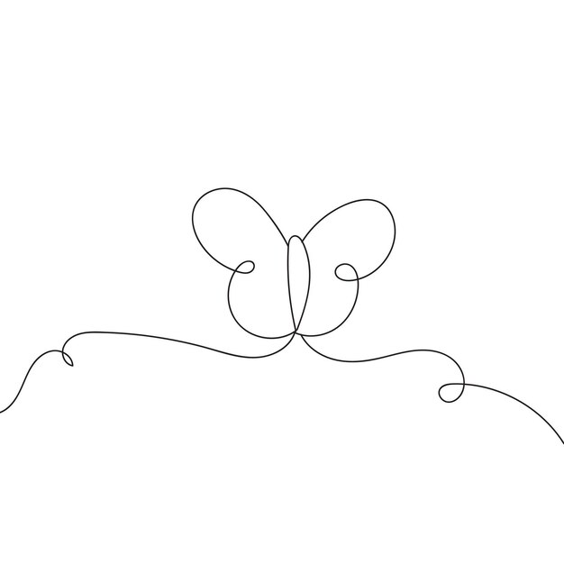 Butterfly outline with drawn details collection