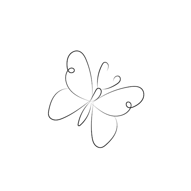 Butterfly outline with drawn details collection