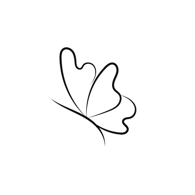 Butterfly outline with drawn details collection