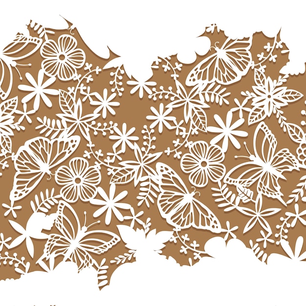 Butterfly papercut background design