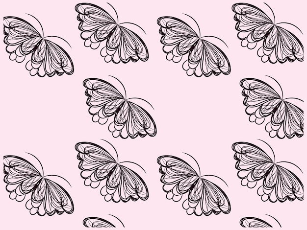 a butterfly pattern with butterflies on a pink background