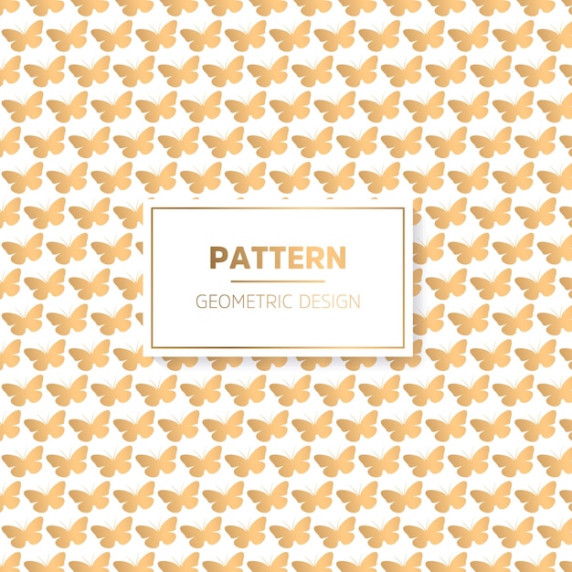 Butterfly Pattern with golden color luxury style Textile pattern design