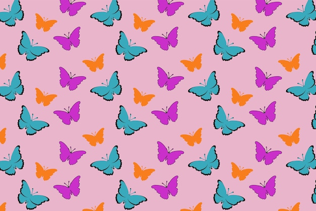 Vector butterfly seamless pattern design for fabric bag wallpaper wrapping paper