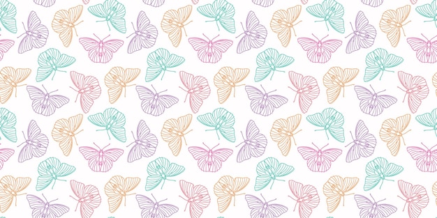 Butterfly seamless vector pattern background spring design