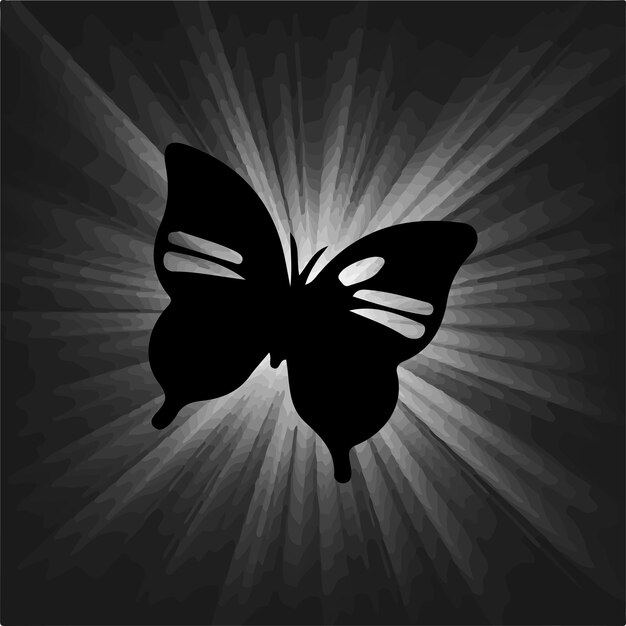 Butterfly silhouette in black color