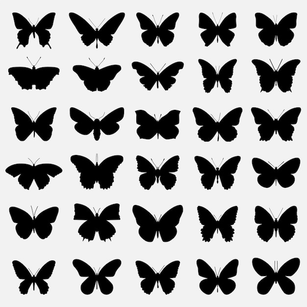 butterfly silhouette design template