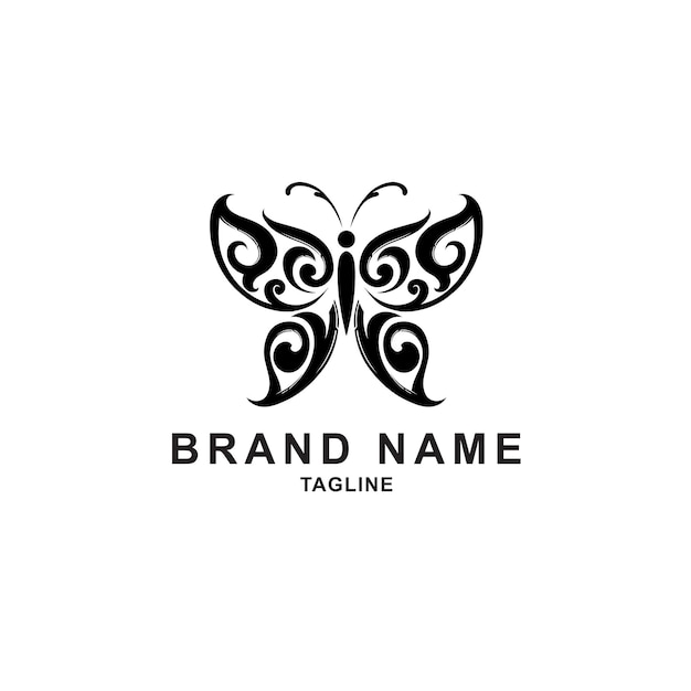 Butterfly Silhouette Logo Vector Asset