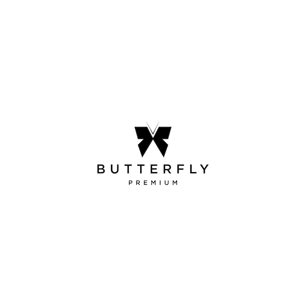 Butterfly silhouette logo vector icon design template