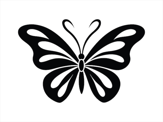 Butterfly silhouette Vector illustration on white background