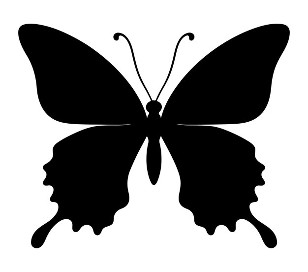 Vector butterfly silhouette vector on white background