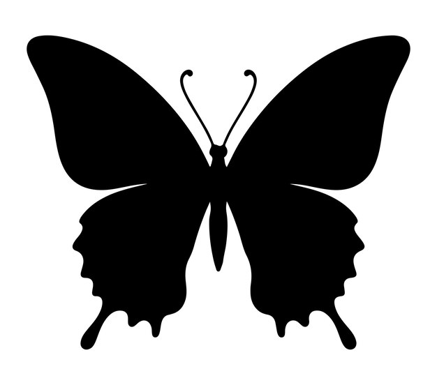 Vector butterfly silhouette vector on white background