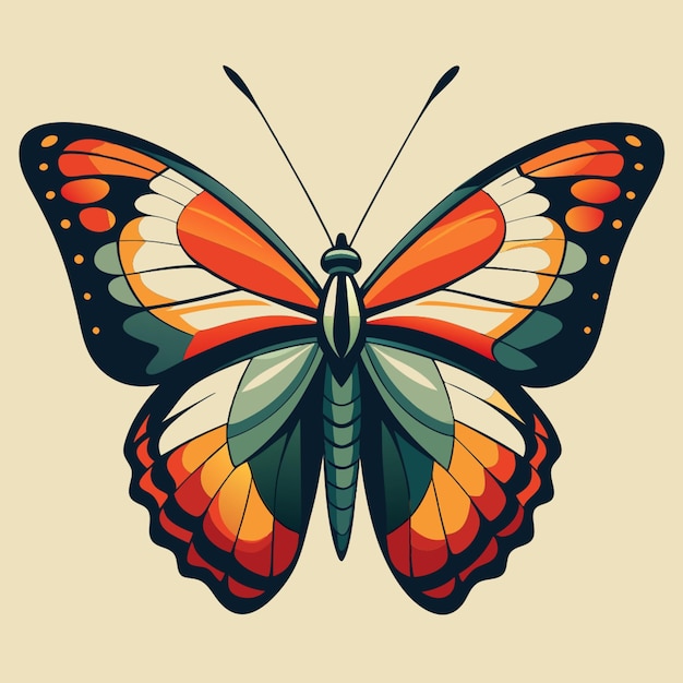 butterfly silhouette on white background vector illustration flat 2