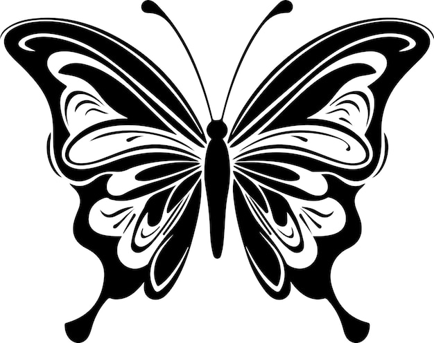 Butterfly silhouettes icon Simple flat butterfly vector illustration