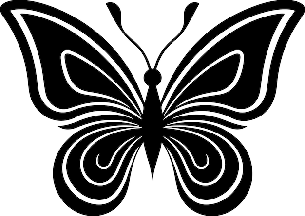 Butterfly silhouettes icon Simple flat butterfly vector illustration