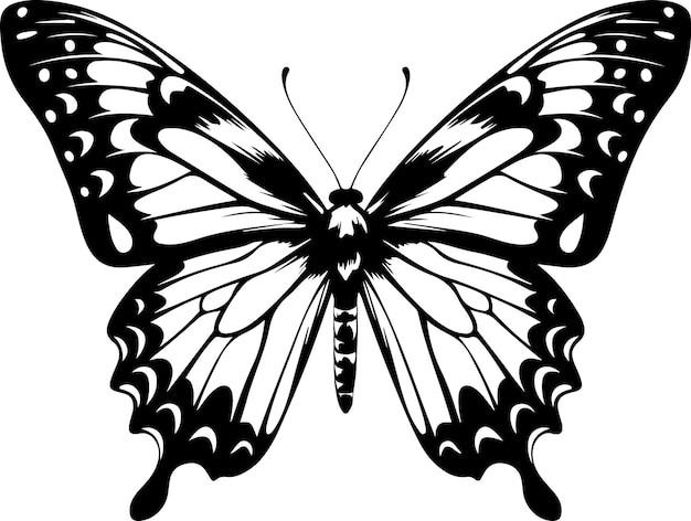 Butterfly silhouettes icon Simple flat butterfly vector illustration