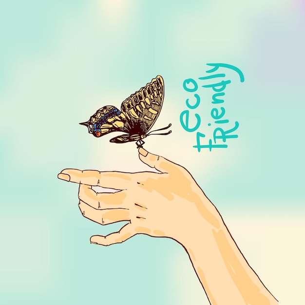 Butterfly sketch eco friendly