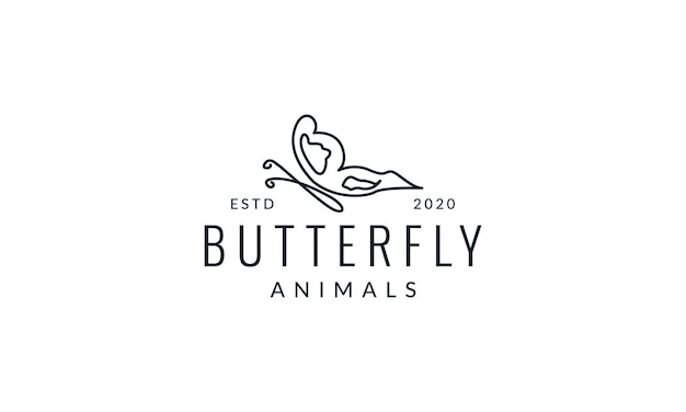 Butterfly unique lines modern logo vector illustration design