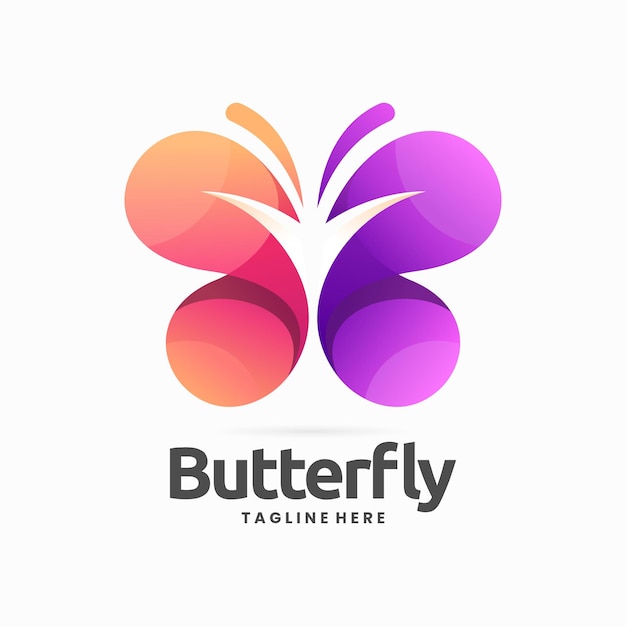 butterfly wings logo design template