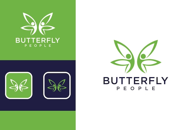 butterfly with human logo design