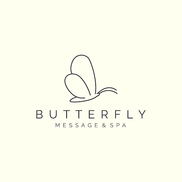 Butterfly with line art style logo icon template design animal spa beauty vector illustration