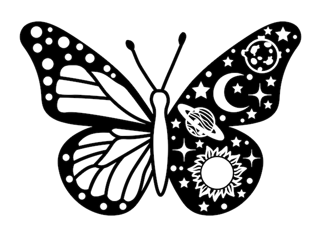 Butterfly with universe celestial design butterfly