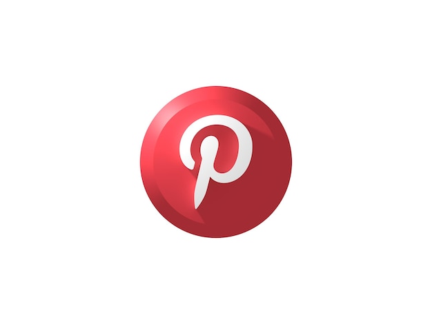 Button 3D Icon Pinterest