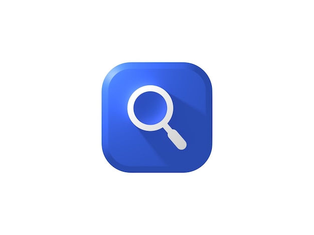 Button 3D Icon Search