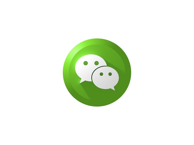 Button 3D Icon WeChat