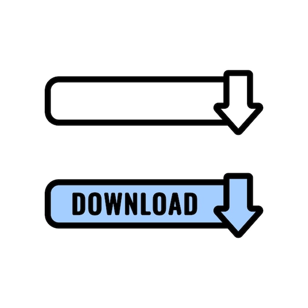 Button with text download for interface ui design and applications Icon with an arrow to save Vector graphics