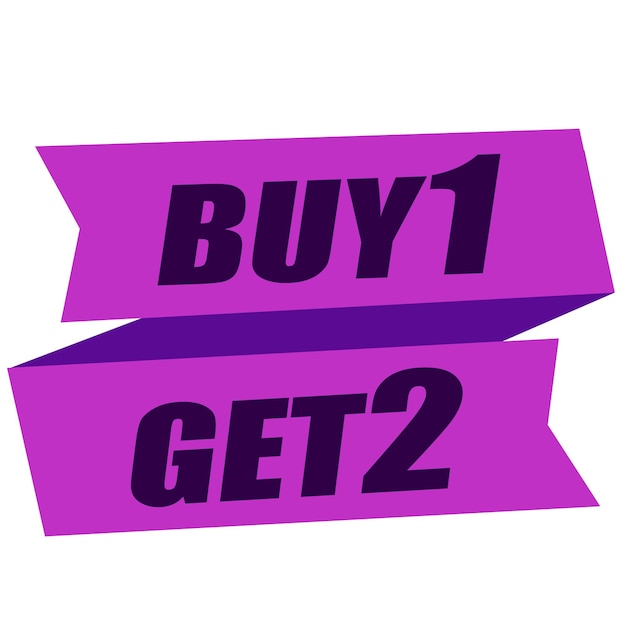 Buy 1 get 2 sale banner template. Vector illustration