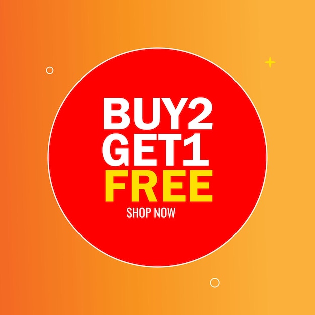 Buy one get one free shopping offer design