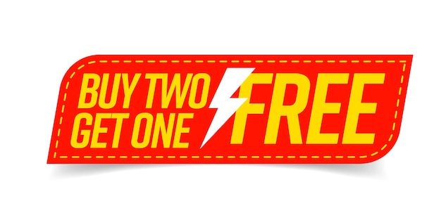 Buy two get one free bogo badge for promotion campaign