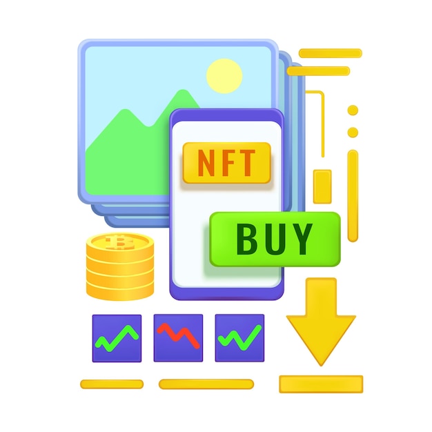 Buying NFT for cryptocurrencies and paying with token or bitcoin on blockchain and ethereum for cryptocurrency