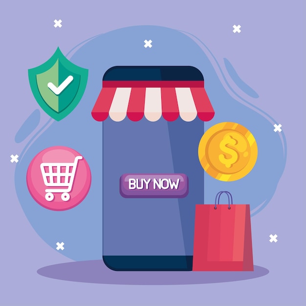 Buying online with smartphone