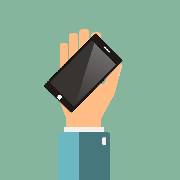 Buying smartphone The hand hold smartphone Vector