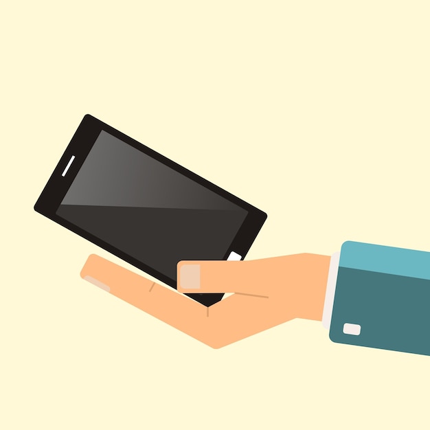 Buying smartphone The hand hold smartphone Vector