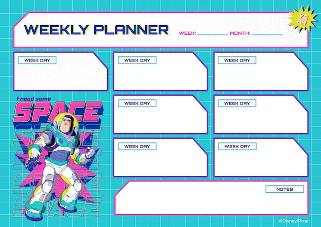 Buzz Lightyear Weekly Planner