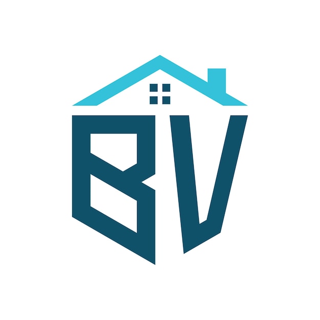 BV House Logo Design Template Letter BV Logo for Real Estate Construction or any House Related Business