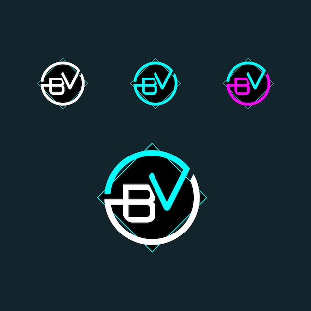 BV letter logo design with circle