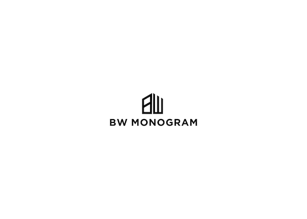 bw monogram logo design vector illustration