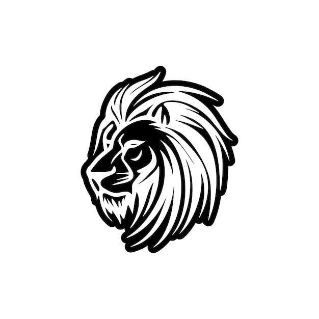 BW straightforward vector lion logo